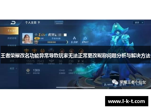 王者荣耀改名功能异常导致玩家无法正常更改昵称问题分析与解决方法